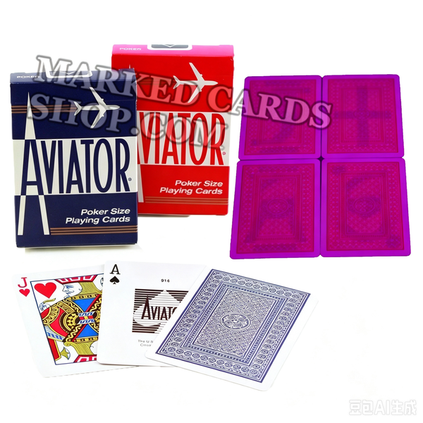 Cartões de marcação de aviador invisível com índice jumbo/padrão 52 cartões