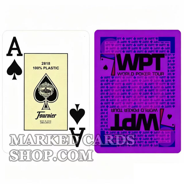 Cartas azuis de pôquer de plástico Fournier WPT com marcação de cartas luminosas