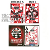Cartas de pôquer com lentes de contato WSOP marcadas com tinta invisível