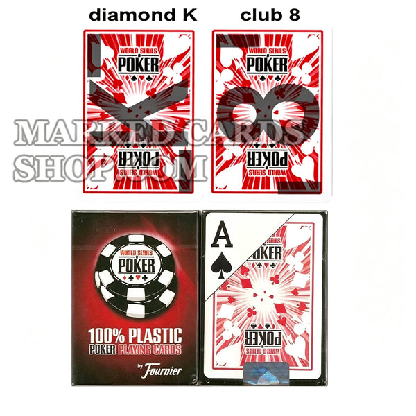 Cartas de pôquer com lentes de contato WSOP marcadas com tinta invisível