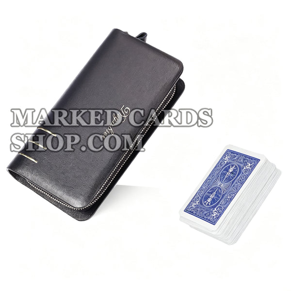 Câmera de lente dupla de carteira com zíper de scanner de pôquer HD para dispositivo analisador de pôquer