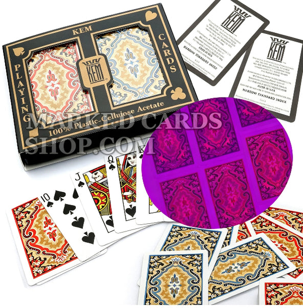 Cartões invisíveis marcando KEM Paisley 2 <tc>baralhos</tc> Narrow Regular