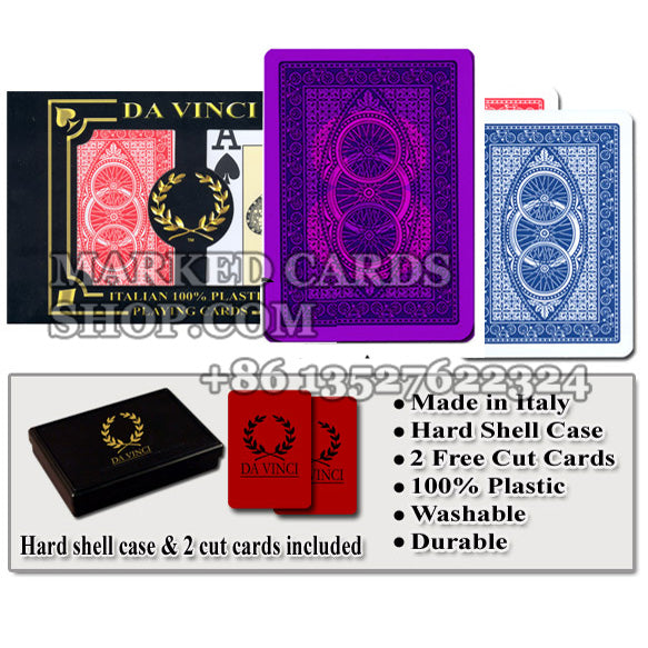 Da Vinci 100% cartas de jogar de plástico italiano com marcação de cartas de trapaça